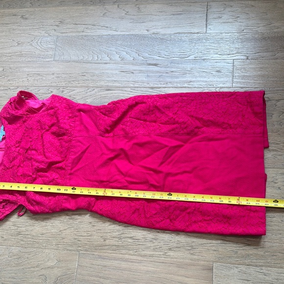 Hot Pink Sheath Dress With Lace Paneling Antonio Melani Size 4 - Picture 9 of 9